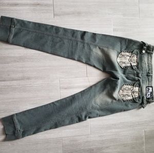 AKADEMIKS JEANS Faux Snake Skin design Size 13